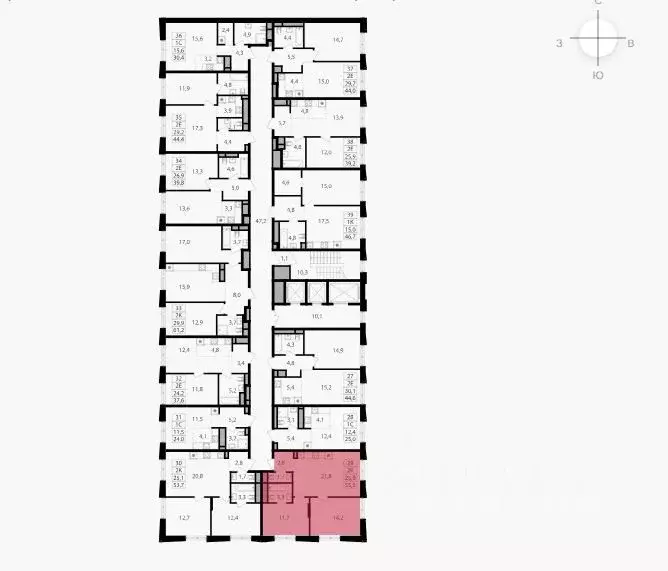 3-к кв. Москва 1-й Кирпичный пер., 15А (55.5 м) - Фото 2