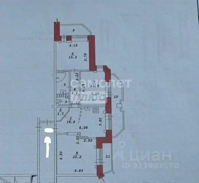 3-к кв. Новосибирская область, Новосибирск ул. Адриена Лежена, 15 ... - Фото 1