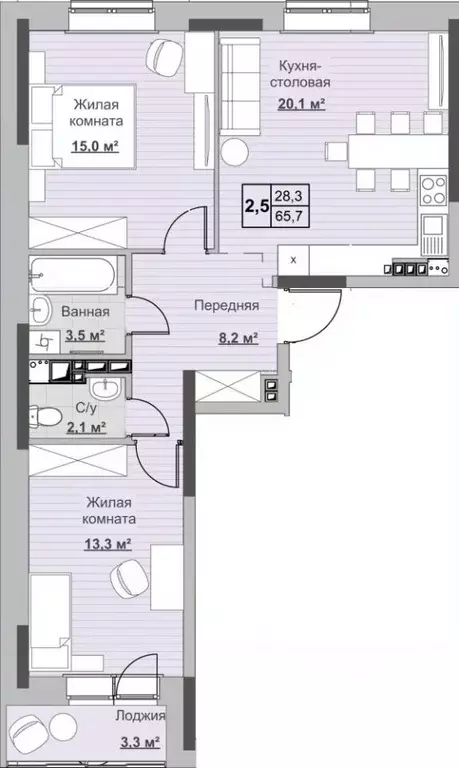 2-к кв. Удмуртия, Ижевск ул. Ухтомского (66.2 м) - Фото 0