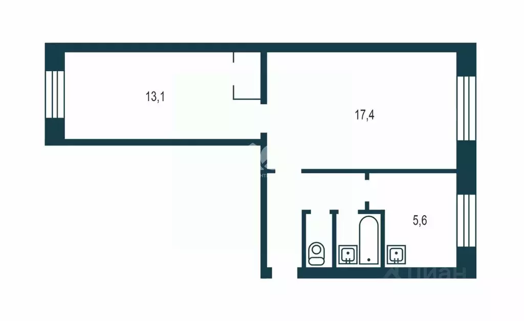 2-к кв. Новосибирская область, Бердск ул. Микрорайон, 24 (44.3 м) - Фото 2
