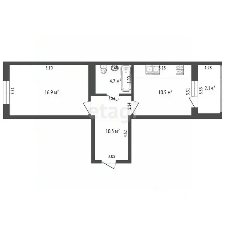 1-к кв. Забайкальский край, Чита Царский мкр, 12 (42.4 м) - Фото 2