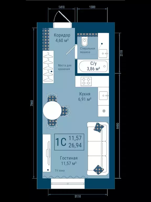 Продаётся квартира-студия, 26.94 м - Фото 0