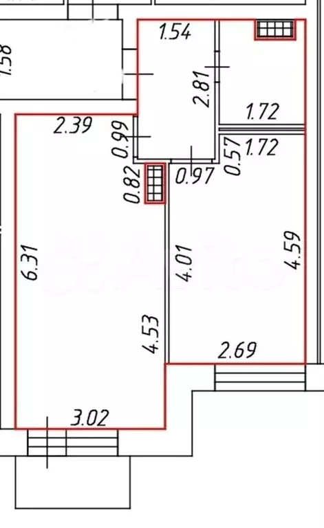 1-к. квартира, 38 м, 4/4 эт. - Фото 0