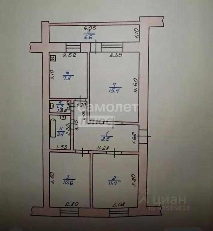 3-к кв. Курская область, Обоянь ул. Ленина, 85А (58.0 м) - Фото 2