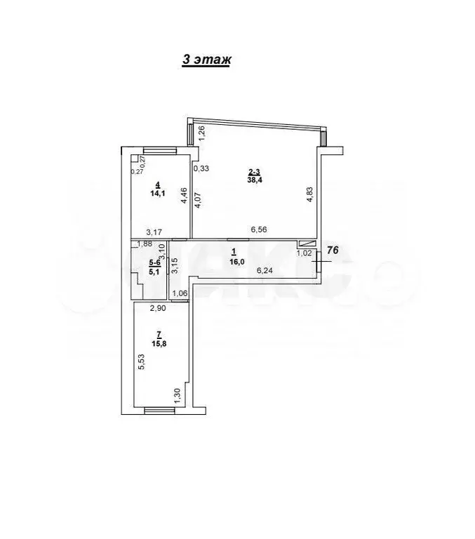 3-к. квартира, 90 м, 3/6 эт. - Фото 0