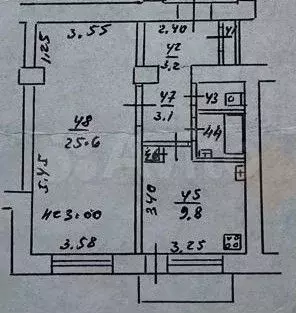 1-к. квартира, 46,8 м, 3/5 эт. - Фото 0