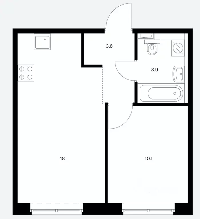 2-к кв. Москва просп. Новосередневский, 17к1 (35.0 м) - Фото 1