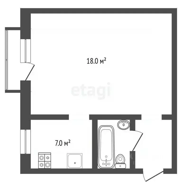 1-к кв. Карелия, Кондопога ул. Максима Горького, 15 (27.0 м) - Фото 1