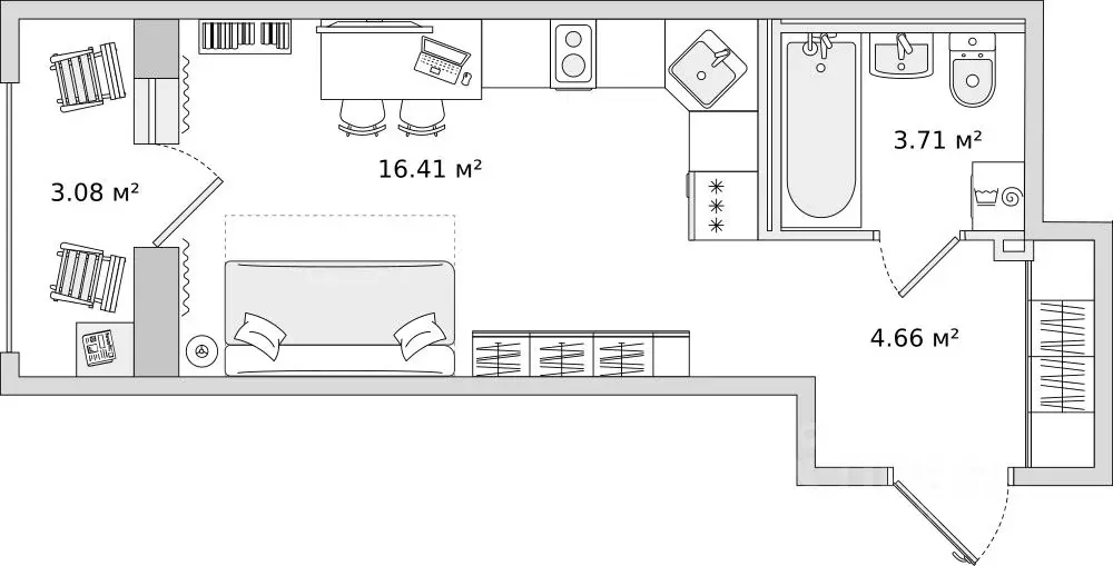 Студия Ленинградская область, Всеволожский район, Свердловское ... - Фото 1
