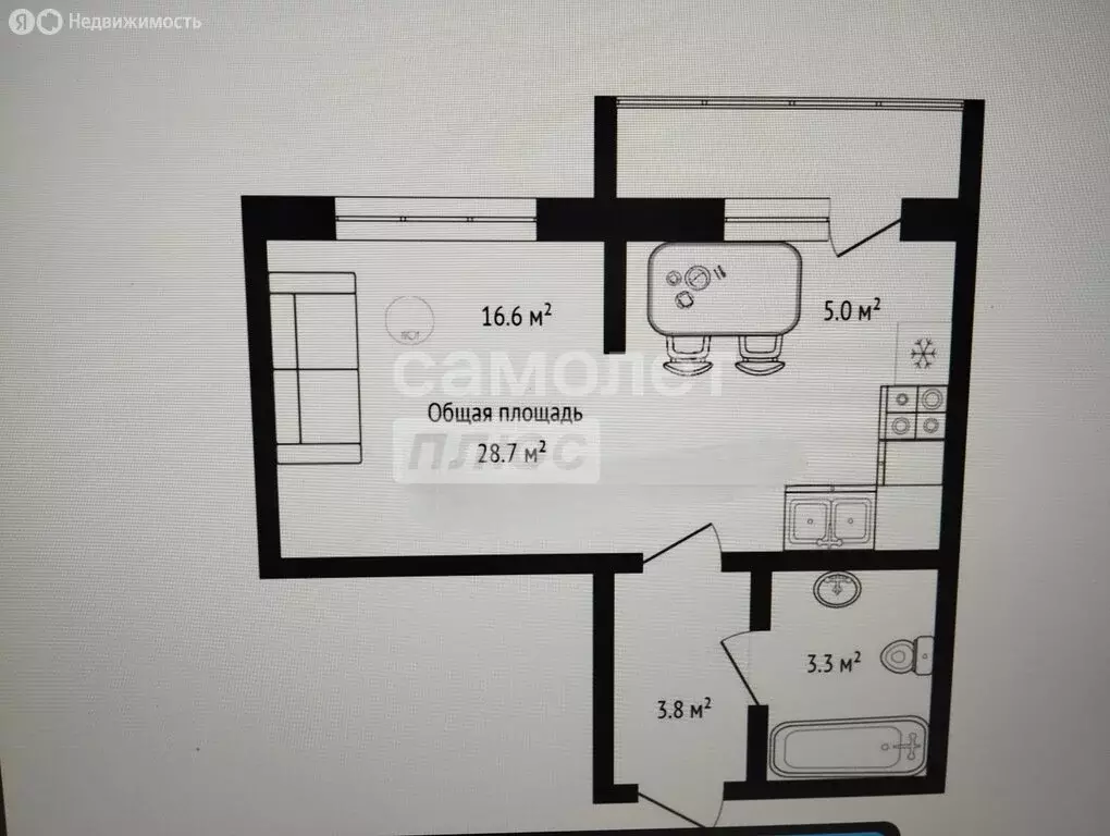 Квартира-студия: Новосибирск, Спортивная улица, 41 (28.5 м) - Фото 1