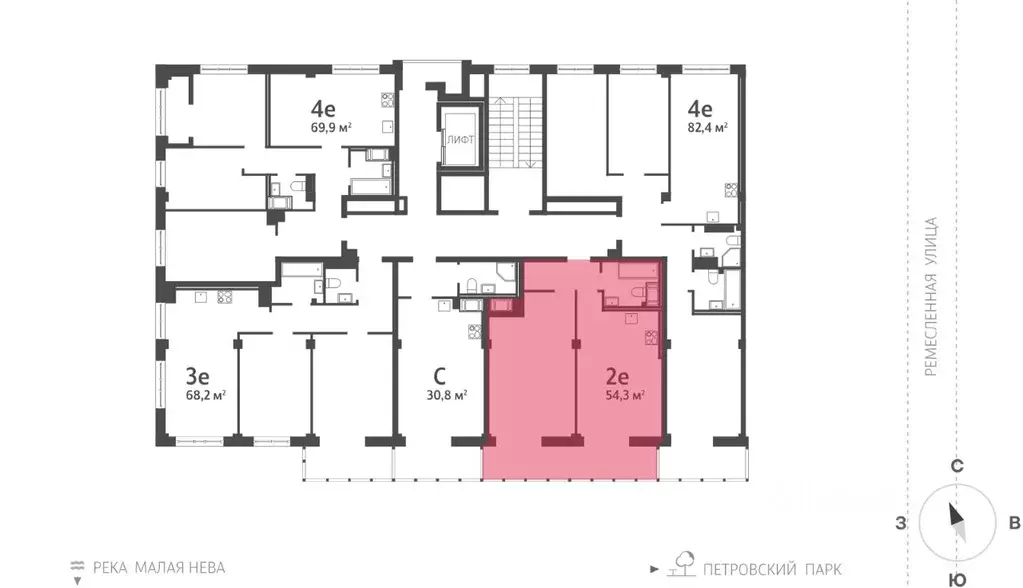 1-к кв. Санкт-Петербург Ремесленная ул., 15 (54.9 м) - Фото 1