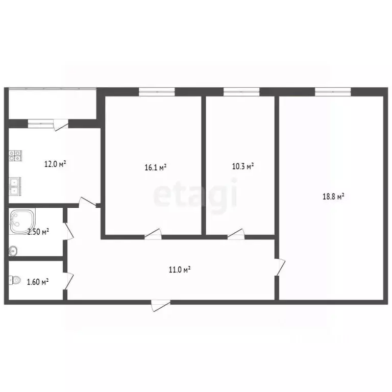 3-к кв. Башкортостан, Стерлитамак ул. Строителей, 6 (72.3 м) - Фото 1