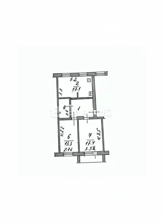 2-к кв. Белгородская область, Белгород Советская ул., 49 (60.4 м) - Фото 2