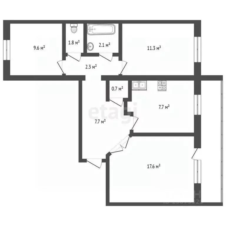 3-к кв. Ярославская область, Ярославль Суздальское ш., 28к3 (60.8 м) - Фото 2