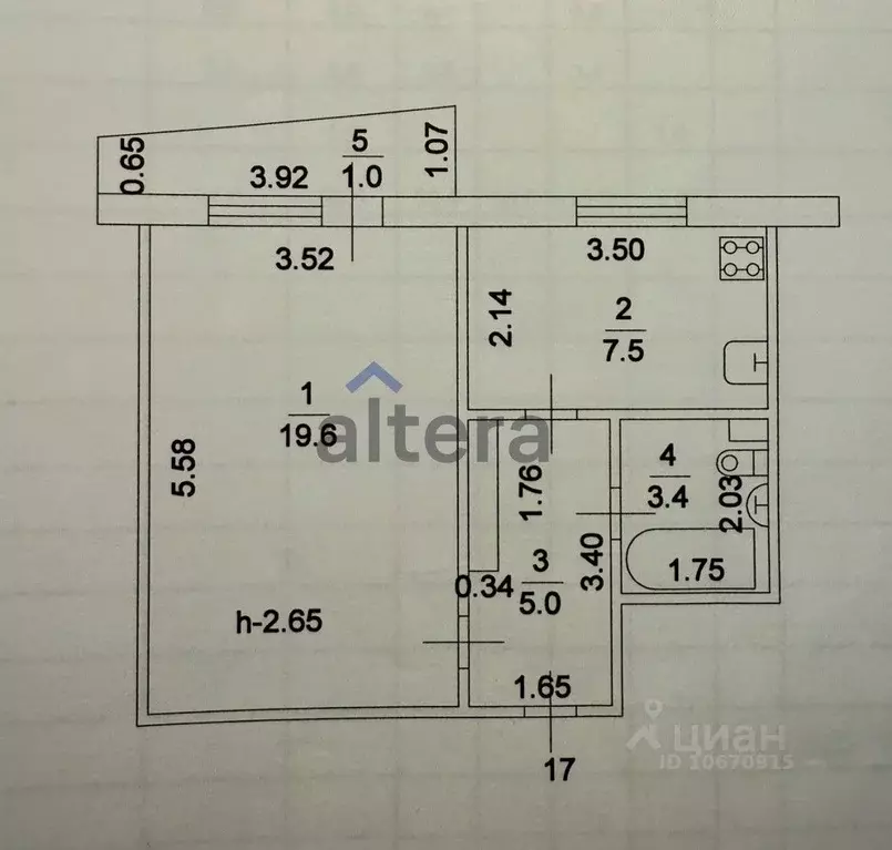 1-к кв. Татарстан, Казань ул. Ноксинский Спуск, 15 (35.5 м) - Фото 2