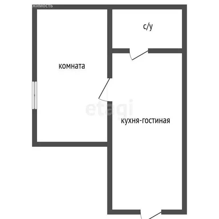 1к в -комнатной квартире (14 м) - Фото 1