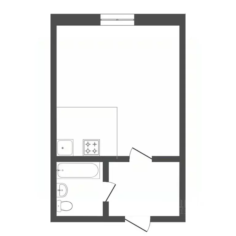 Студия Тюменская область, Тюмень ул. Бабарынка, 20а (16.9 м) - Фото 2