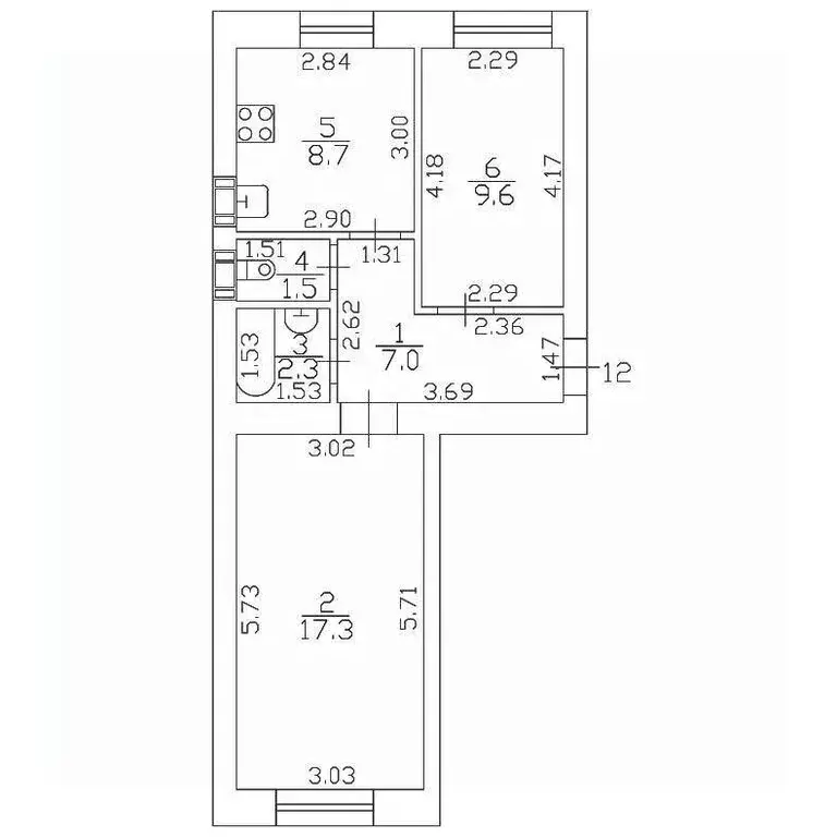 2-к кв. Санкт-Петербург пос. Шушары, Московское ш., 256к5 (46.4 м) - Фото 0