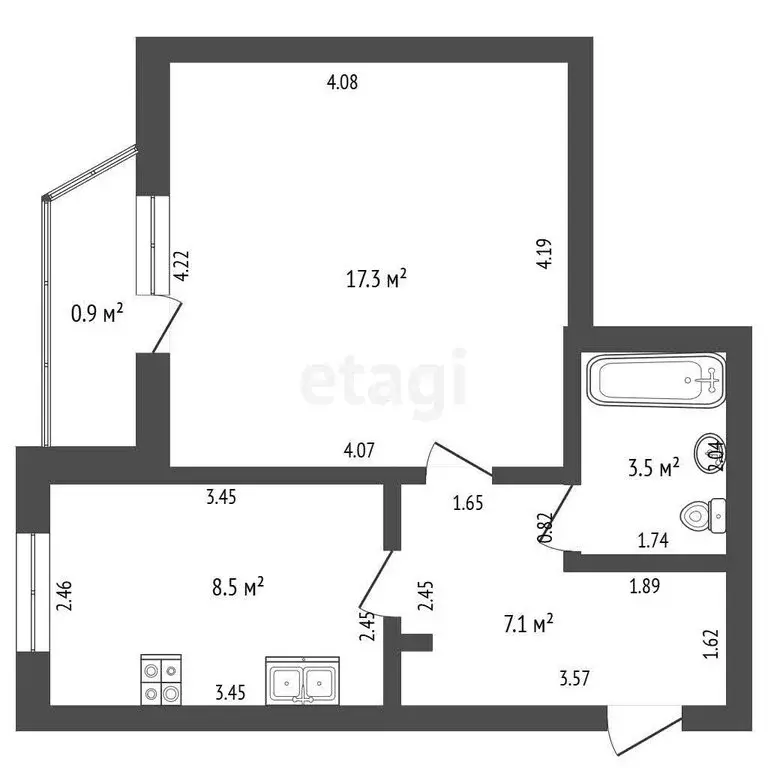 1-комнатная квартира: Саранск, улица Девятаева, 2 (37 м) - Фото 1