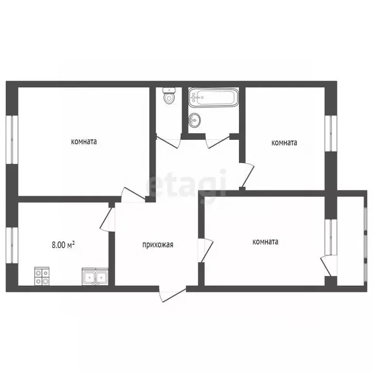 3-к кв. Владимирская область, Муром Озерная ул., 1А (66.1 м) - Фото 1