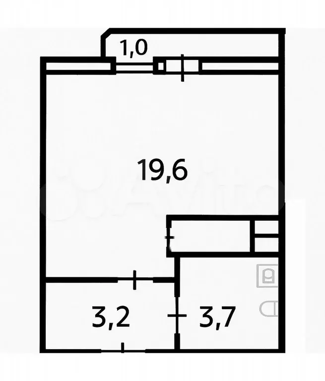 Квартира-студия, 27,4 м, 9/23 эт. - Фото 0