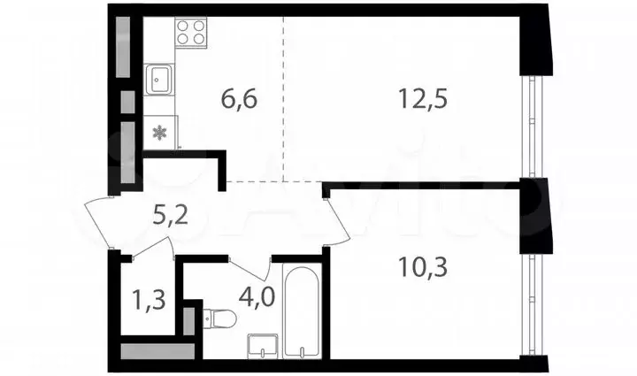 1-к. квартира, 39,9м, 25/25эт. - Фото 0