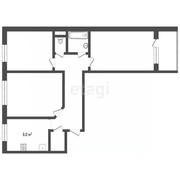 3-к кв. Московская область, Луховицы ул. Пушкина, 143 (69.0 м) - Фото 2