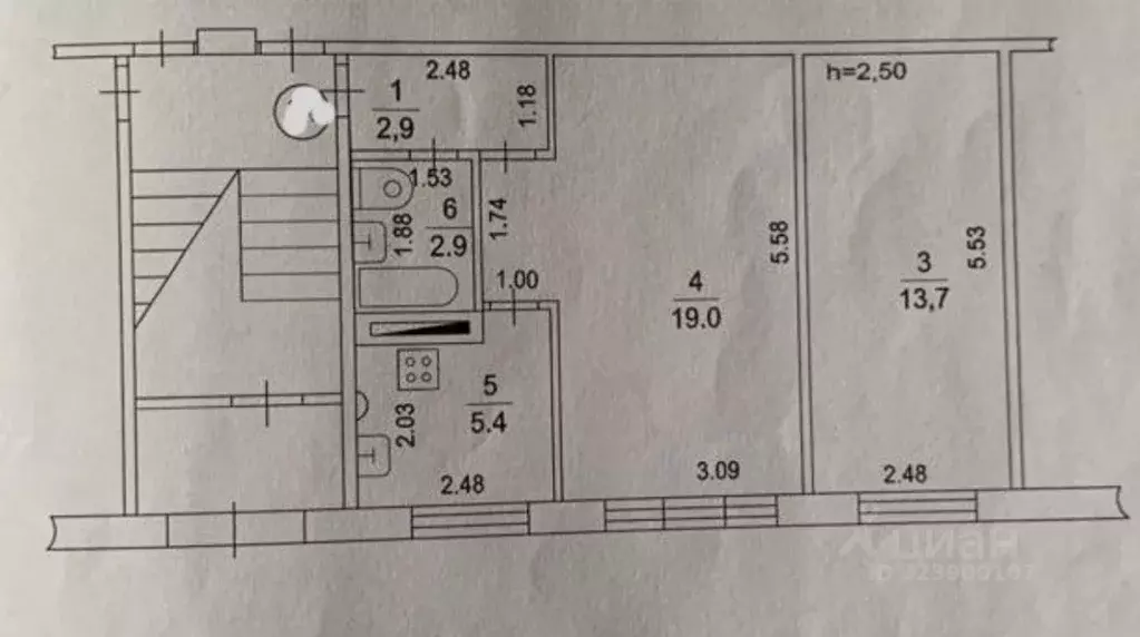 2-к кв. Московская область, Павловский Посад ул. Чапаева, 3 (43.9 м) - Фото 2
