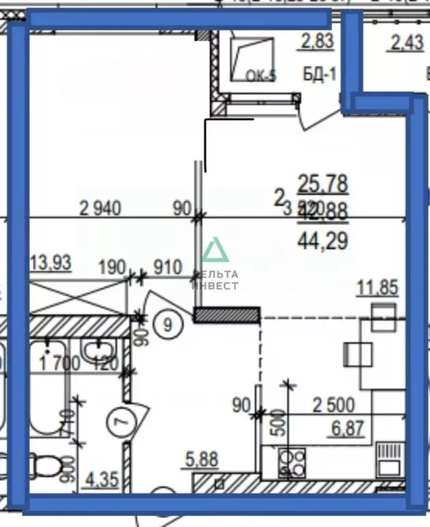2-к кв. Башкортостан, Уфа ул. Правды, 18/4 (44.0 м) - Фото 2