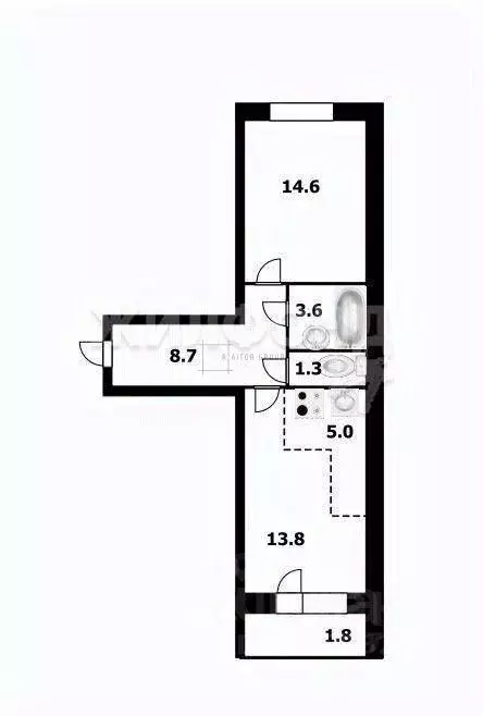 2-к кв. Новосибирская область, Новосибирск ул. Титова, 255/2 (50.7 м) - Фото 1