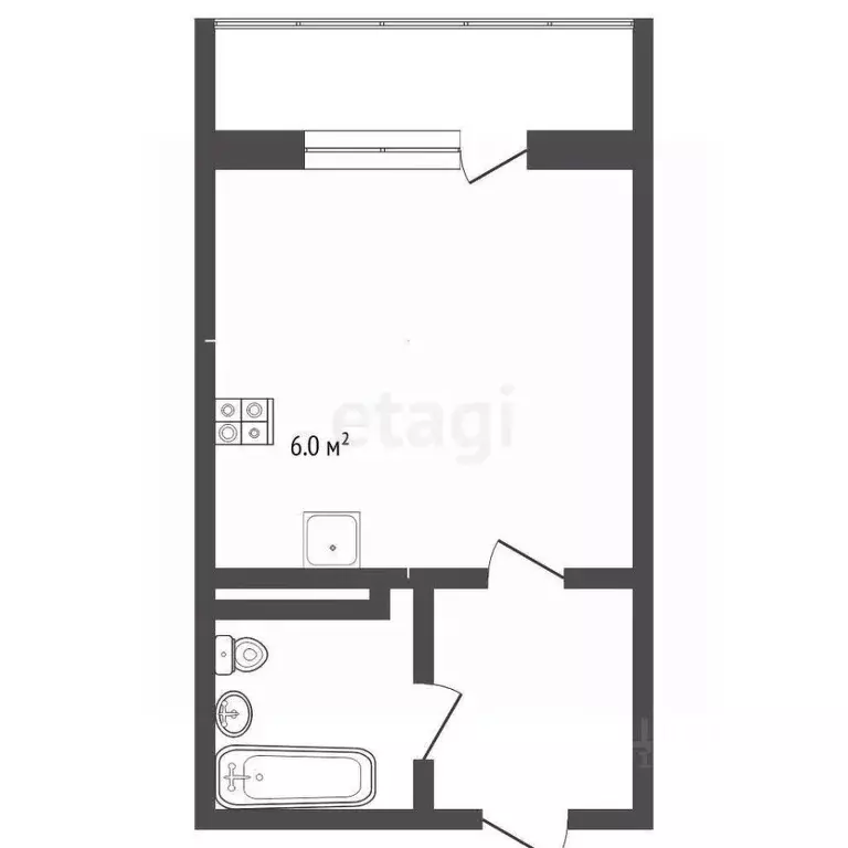 Студия Тюменская область, Тюмень ул. Новоселов, 117 (15.8 м) - Фото 2