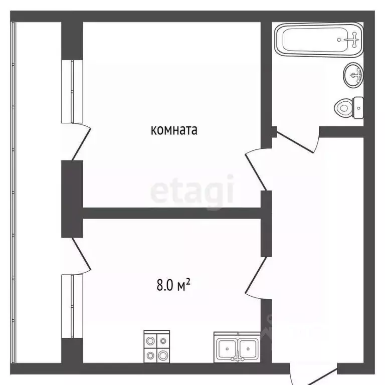 1-к кв. Архангельская область, Котлас просп. Мира, 9 (33.9 м) - Фото 1