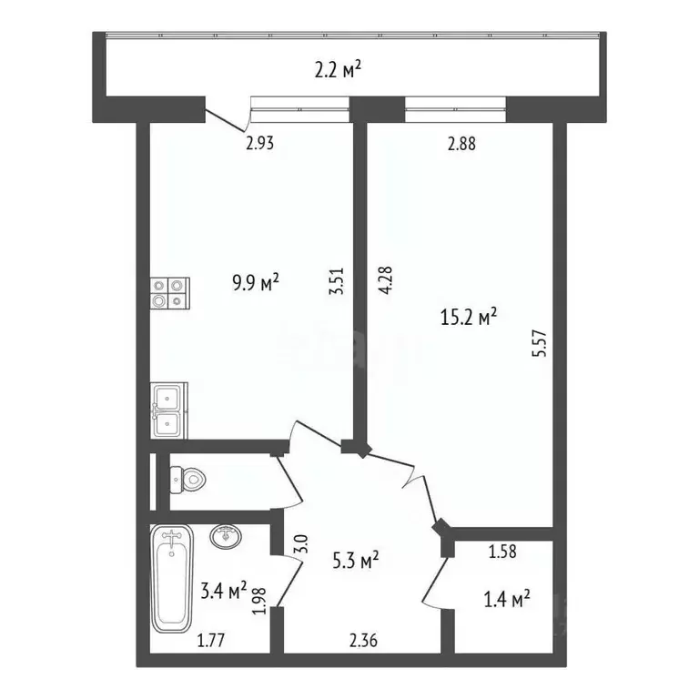 1-к кв. Ямало-Ненецкий АО, Новый Уренгой просп. Губкина, 26 (36.0 м) - Фото 1