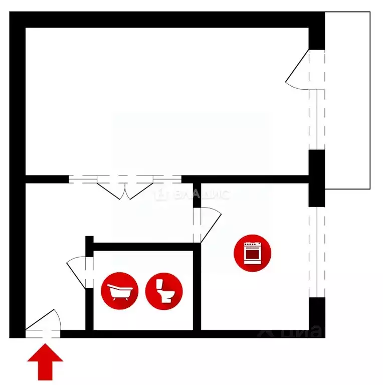 1-к кв. Владимирская область, Владимир ул. Полины Осипенко, 30 (30.0 ... - Фото 2