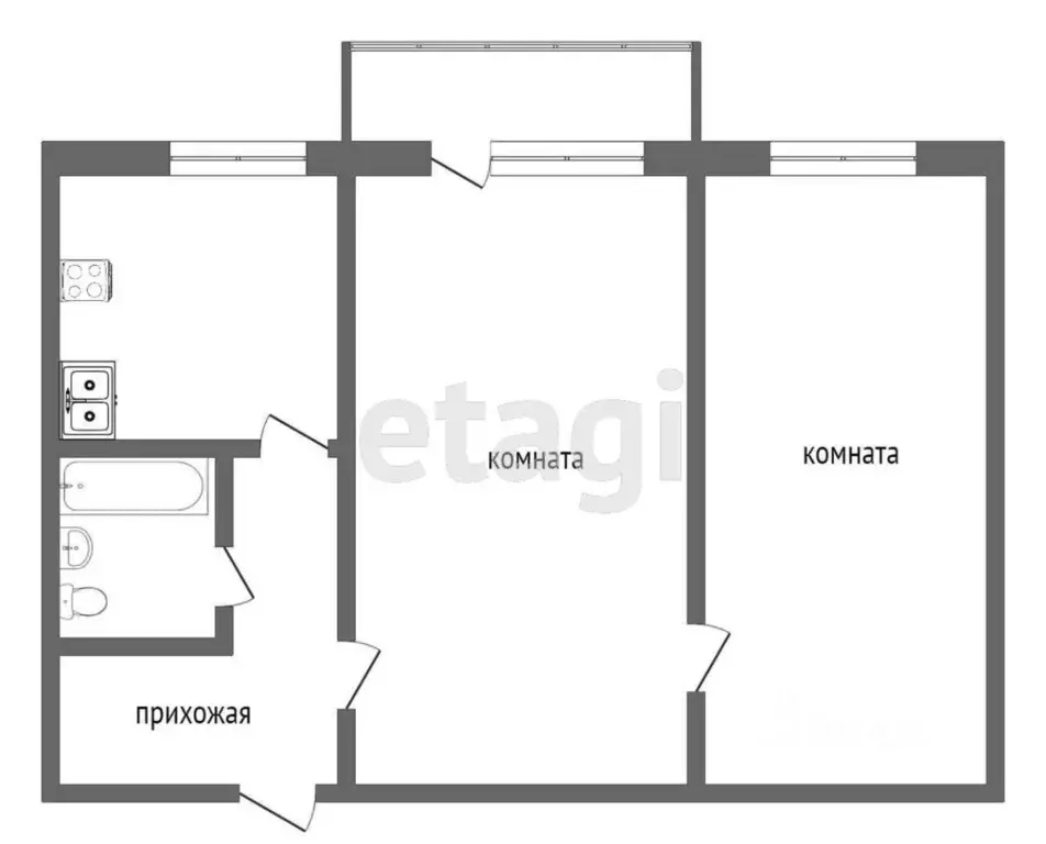 2-к кв. Омская область, Омск ул. Серова, 4Б (43.0 м) - Фото 2