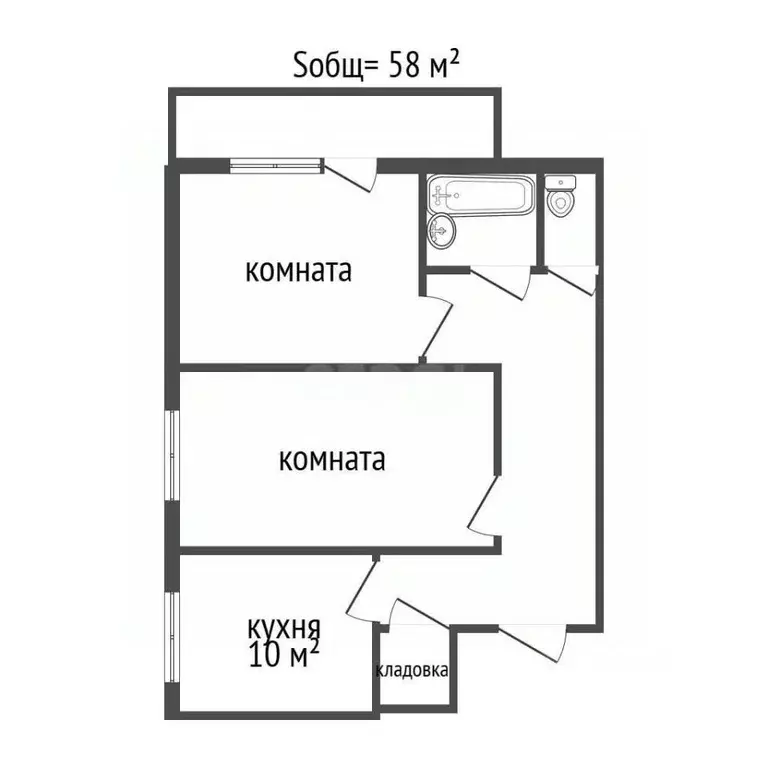 2-к кв. Брянская область, Брянск Полесская ул., 10 (58.0 м) - Фото 2