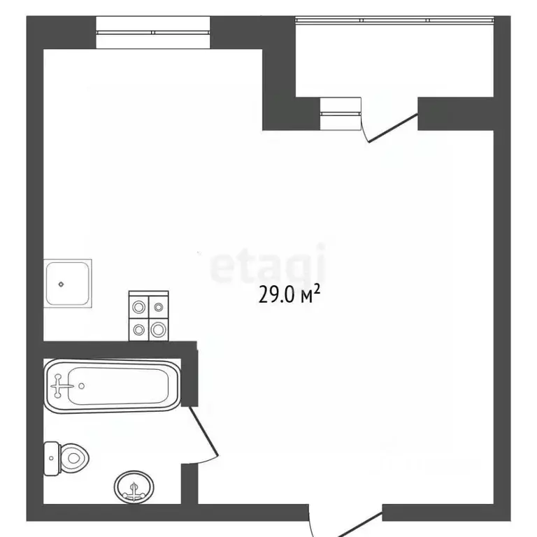 Студия Хабаровский край, Хабаровск Тихоокеанская ул., 127/1 (32.4 м) - Фото 2