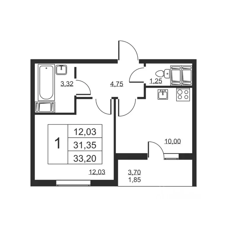 1-к кв. Ленинградская область, Всеволожский район, пос. Бугры ул. ... - Фото 1