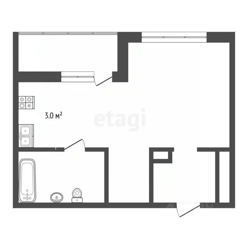 Студия Тюменская область, Тюменский муниципальный округ, д. Патрушева ... - Фото 2