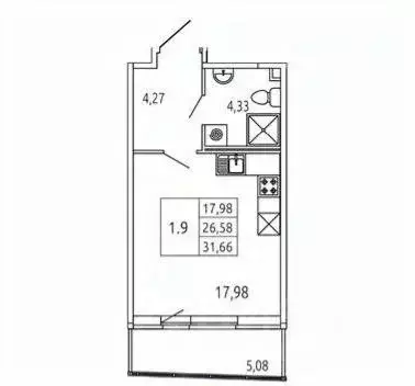 Студия Ленинградская область, Всеволожский район, пос. Бугры ул. ... - Фото 2