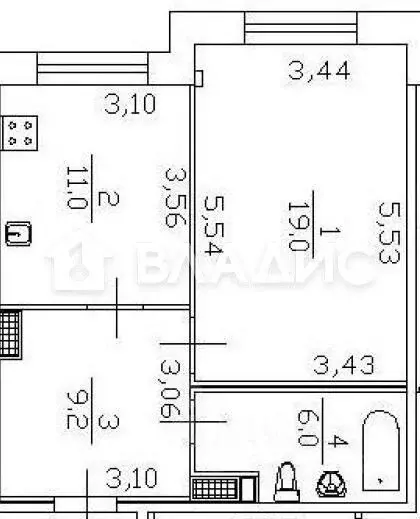 1-к кв. Санкт-Петербург Народная ул., 68к1 (45.2 м) - Фото 2