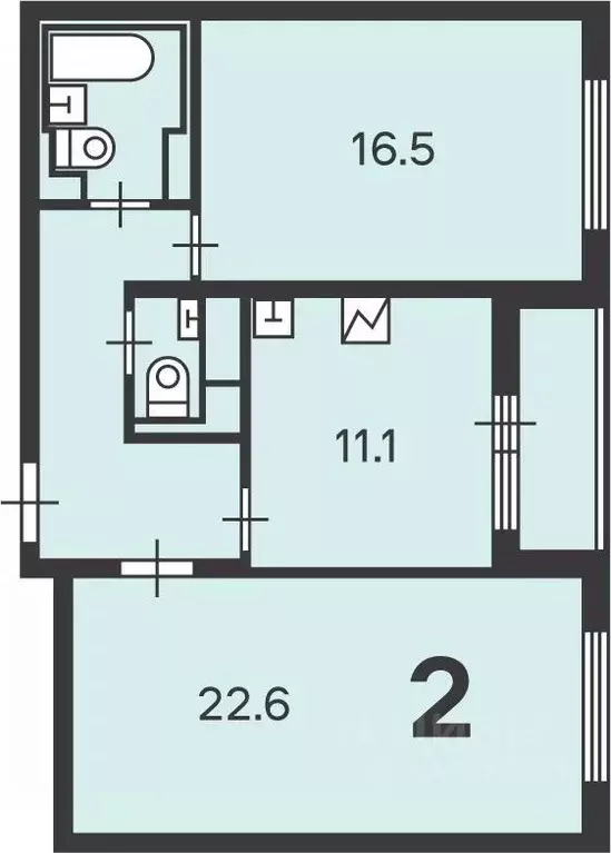 2-к кв. Москва Люблинская ул., 76к1 (73.9 м) - Фото 0