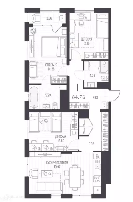 Продаётся 3-к квартира, 84 м - Фото 1