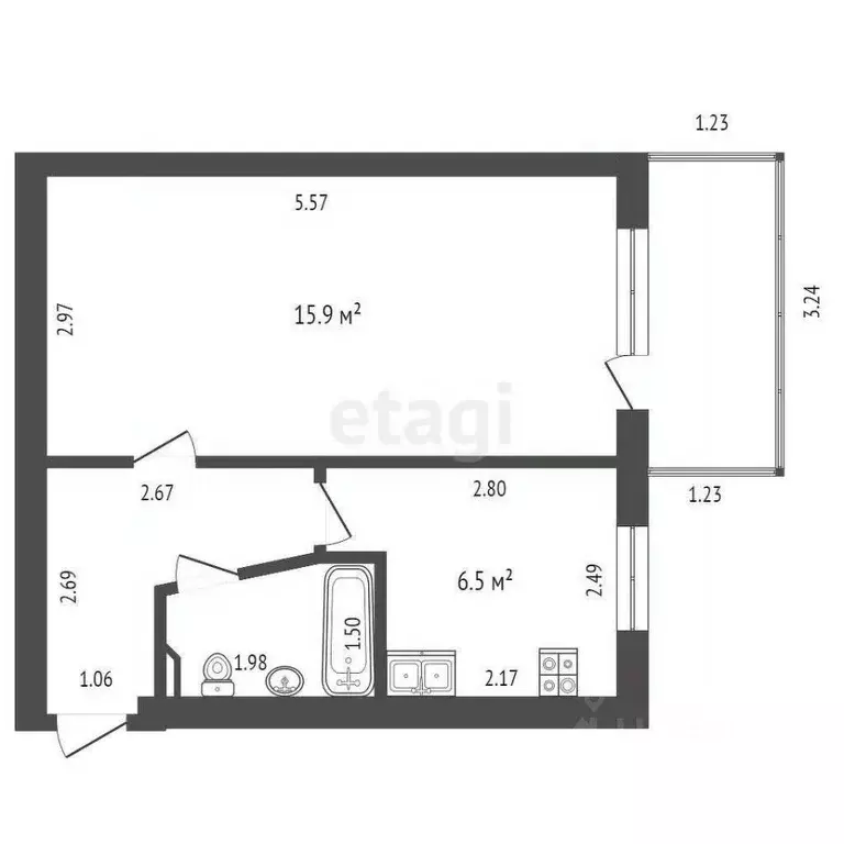 1-к кв. Севастополь ул. Павла Корчагина, 16 (30.0 м) - Фото 1