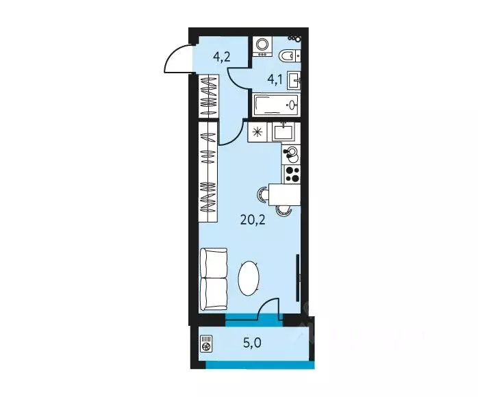 1-к кв. Пермский край, Пермь ул. Пушкина, 91 (31.0 м) - Фото 0