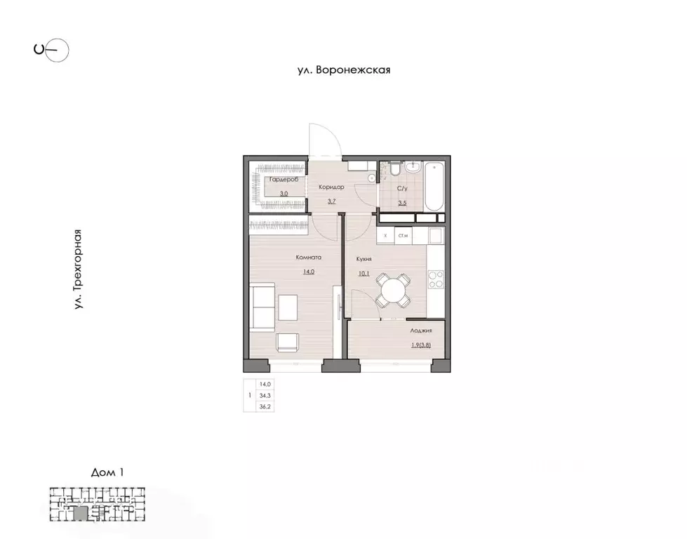 1-к кв. Хабаровский край, Хабаровск Воронежская ул., 163 (36.2 м) - Фото 1