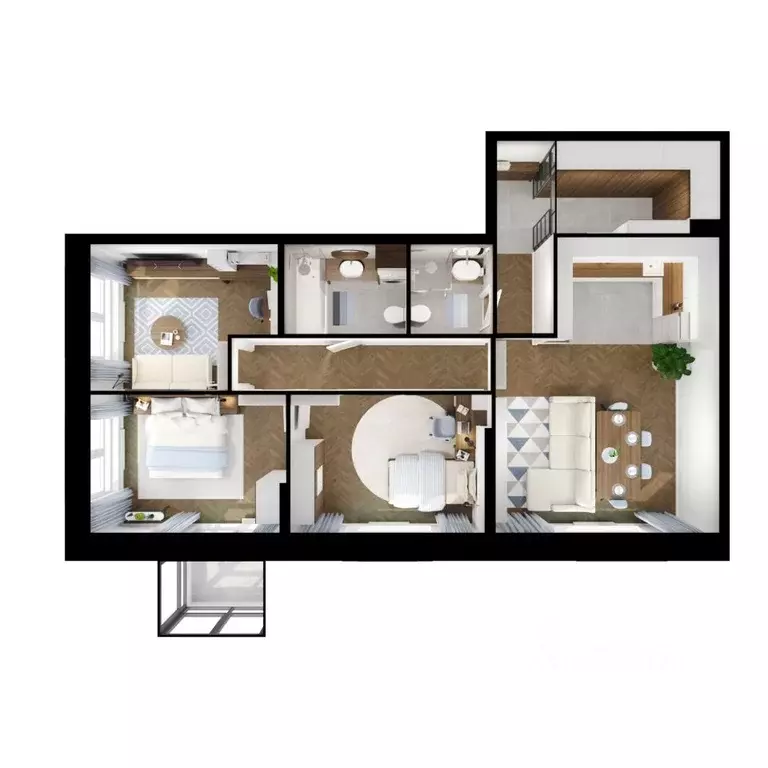 3-к кв. Приморский край, Владивосток ул. Борисенко, 48к3 (87.3 м) - Фото 2