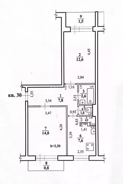 2-к кв. Забайкальский край, Чита пос. Каштак, Гвардейский мкр, 11 ... - Фото 2