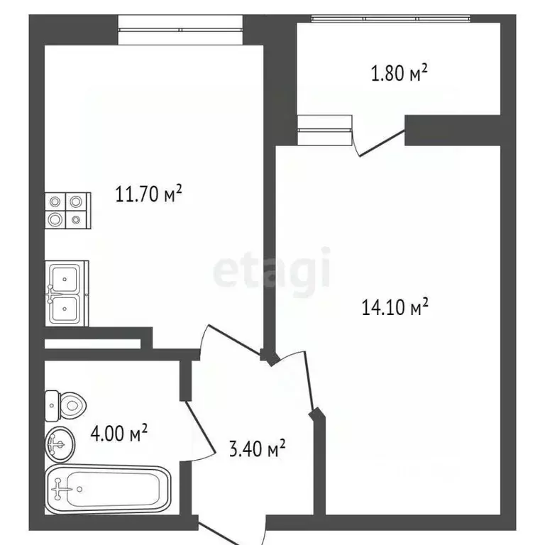 1-к кв. Ростовская область, Ростов-на-Дону Левобережная ул., 6/6с2 ... - Фото 2