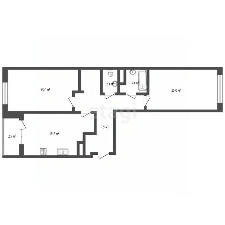 3-к кв. Москва пос. Коммунарка, ул. Потаповская Роща, 26к3 (65.7 м) - Фото 1